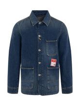 Workwear Denim Jacket in Dark Stone Blue Denim