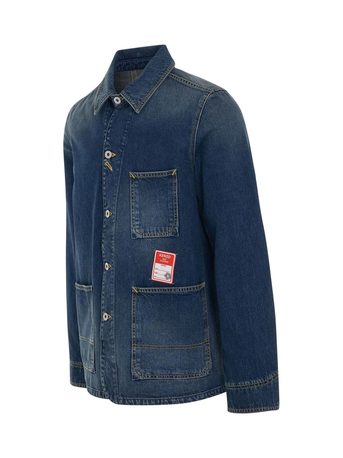 Workwear Denim Jacket in Dark Stone Blue Denim