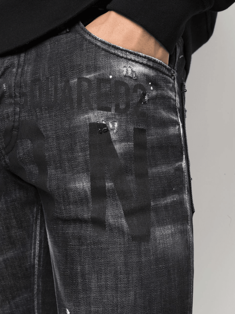 Dsquared2 Icon Printed Cool Guy Jeans in Black