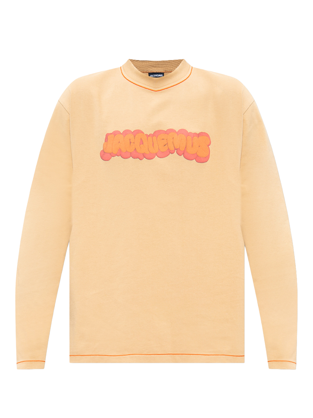 Jacquemus Pate A Modeler Print Logo Paste Le Long Sleeved T-Shirt in Beige