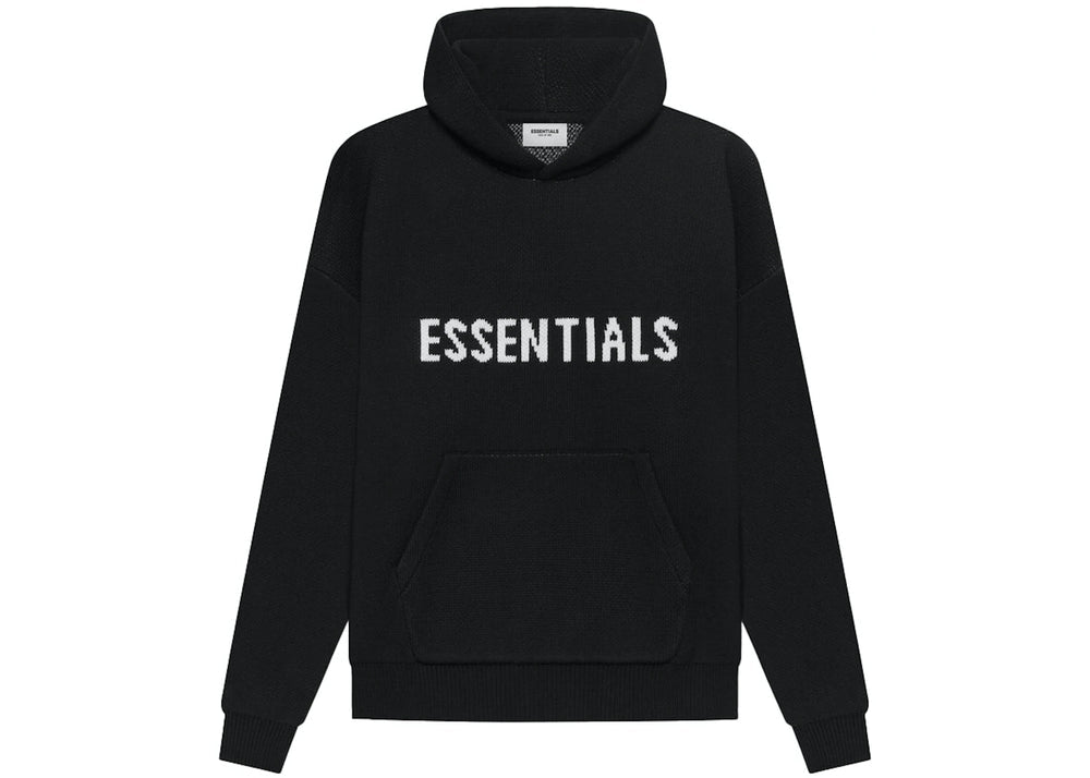 Essentials Knit Hoodie Black