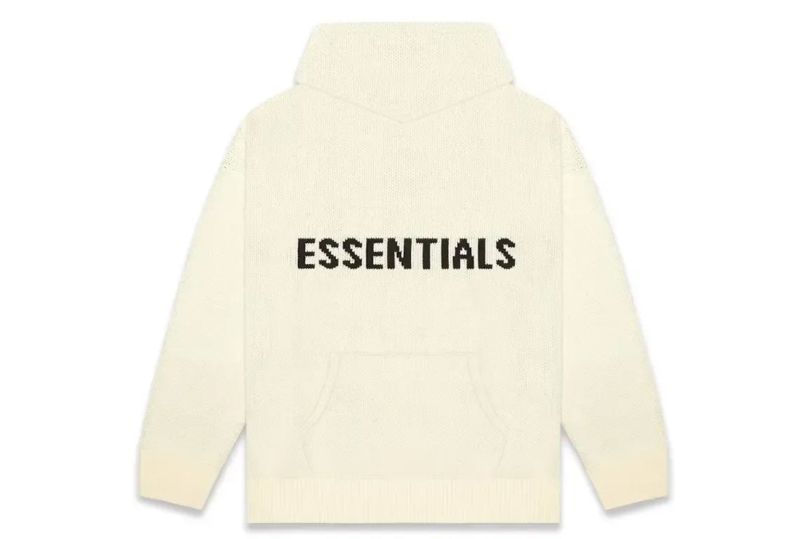 Essentials Knit Hoodie Cream