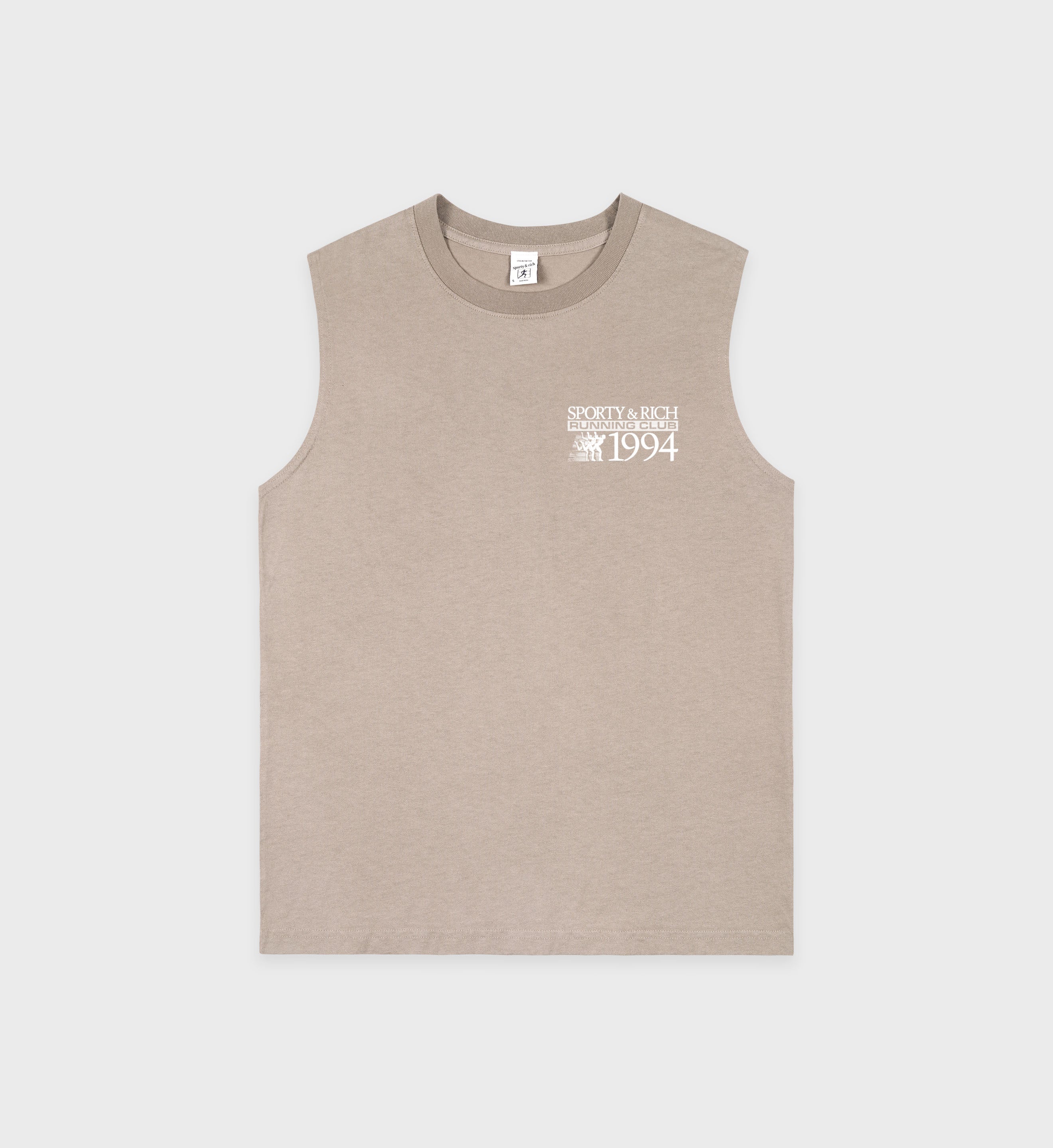 Finish Line Muscle Tee - Elephant/White