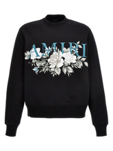 AMIRI FLORAL CREW NECK SWEATSHIRT BLACK