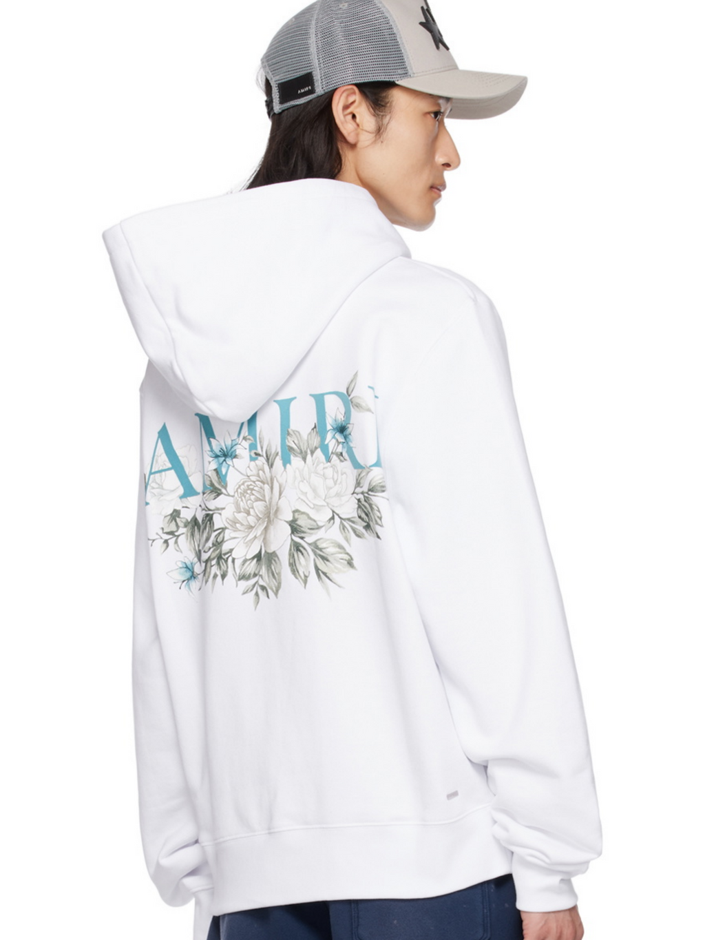 AMIRI FLORAL HOODIE WHITE