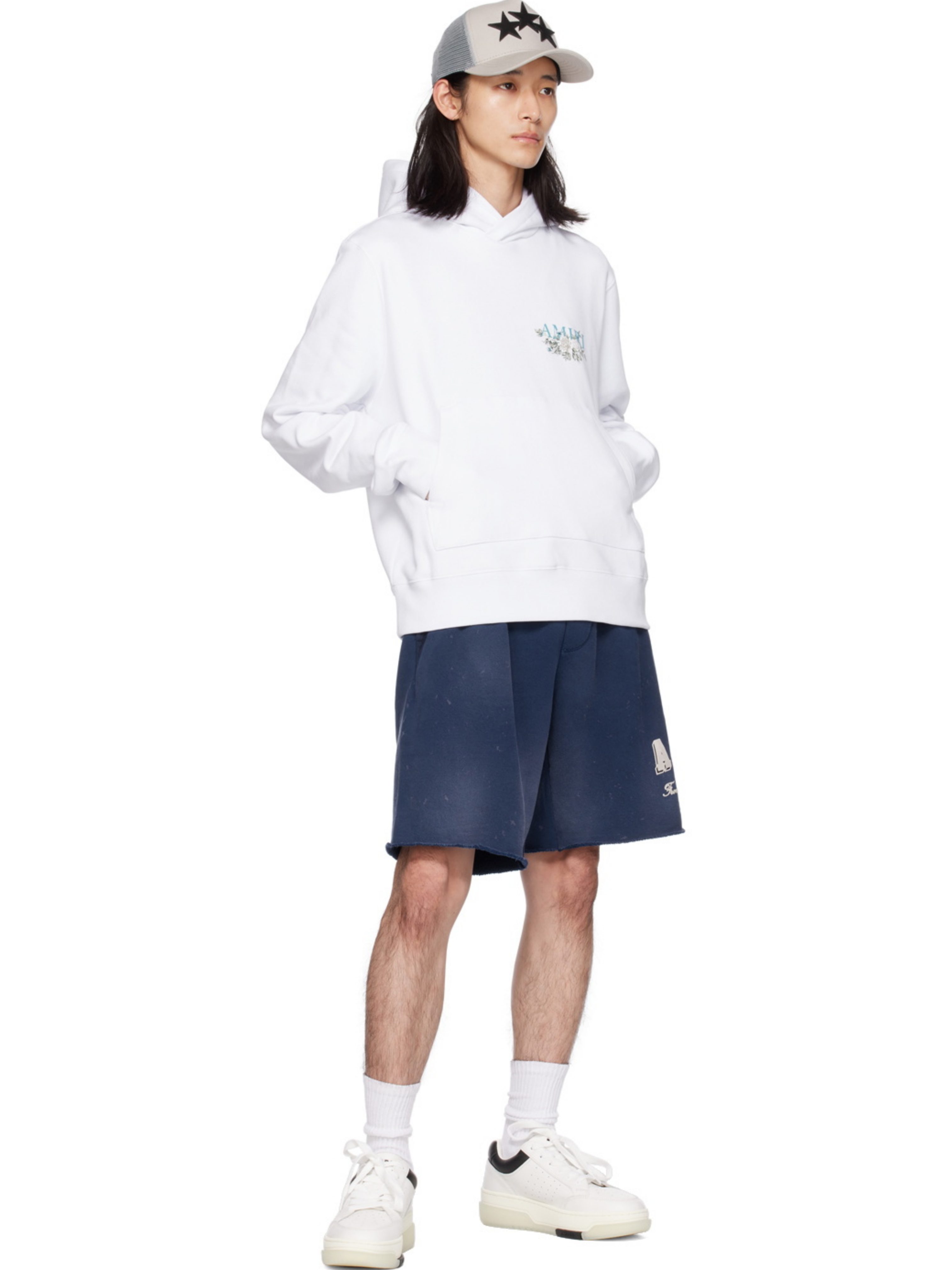 AMIRI FLORAL HOODIE WHITE