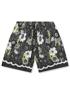 AMIRI FLOWER SWIM SHORTS BLACK GREEN