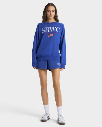 Nautical Embroidered Crewneck - Team Blue/White