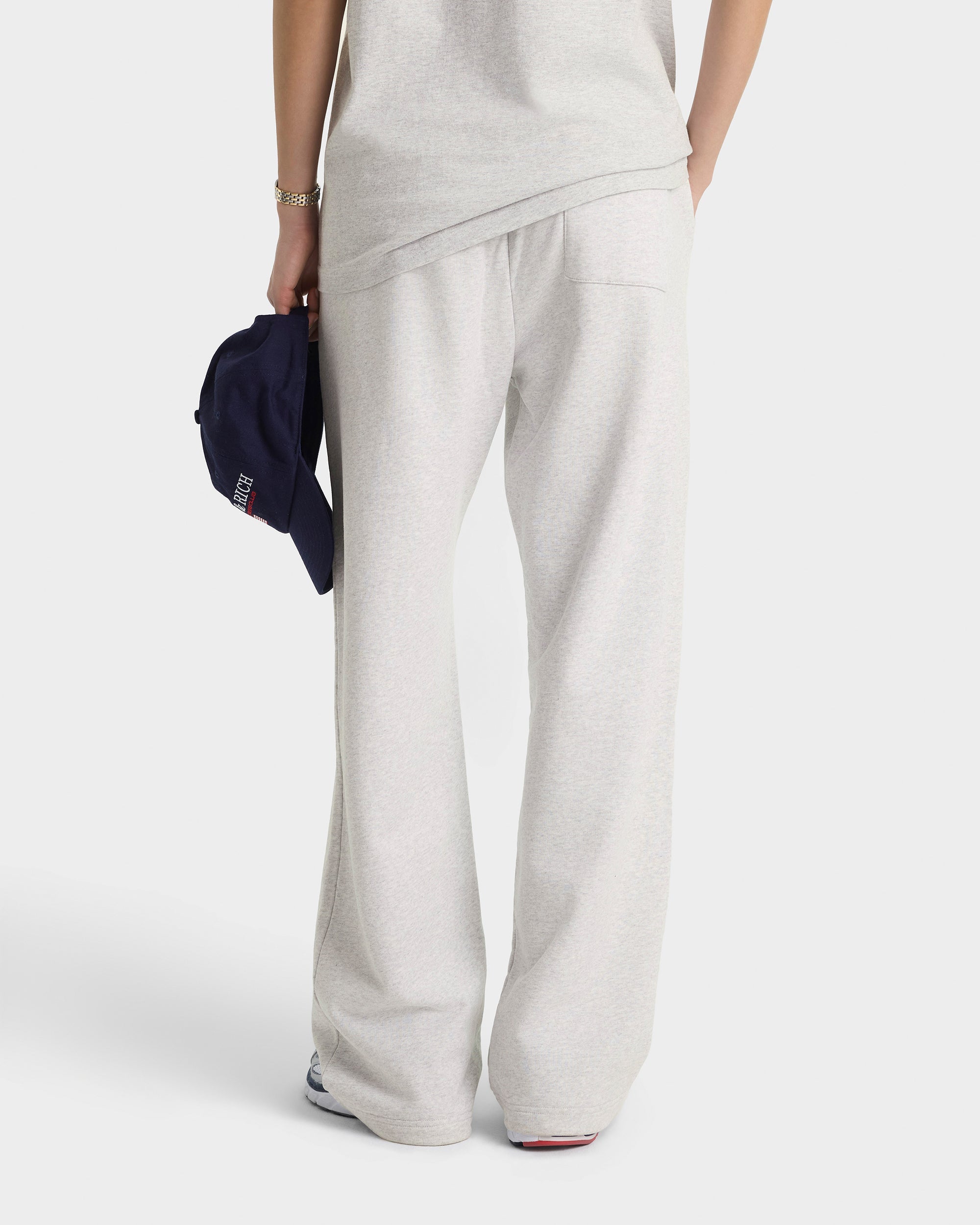 Nautical Embroidered Wide Sweatpant - Heather Gray
