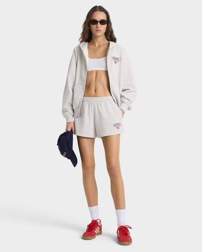Nautical Embroidered Disco Short - Heather Gray