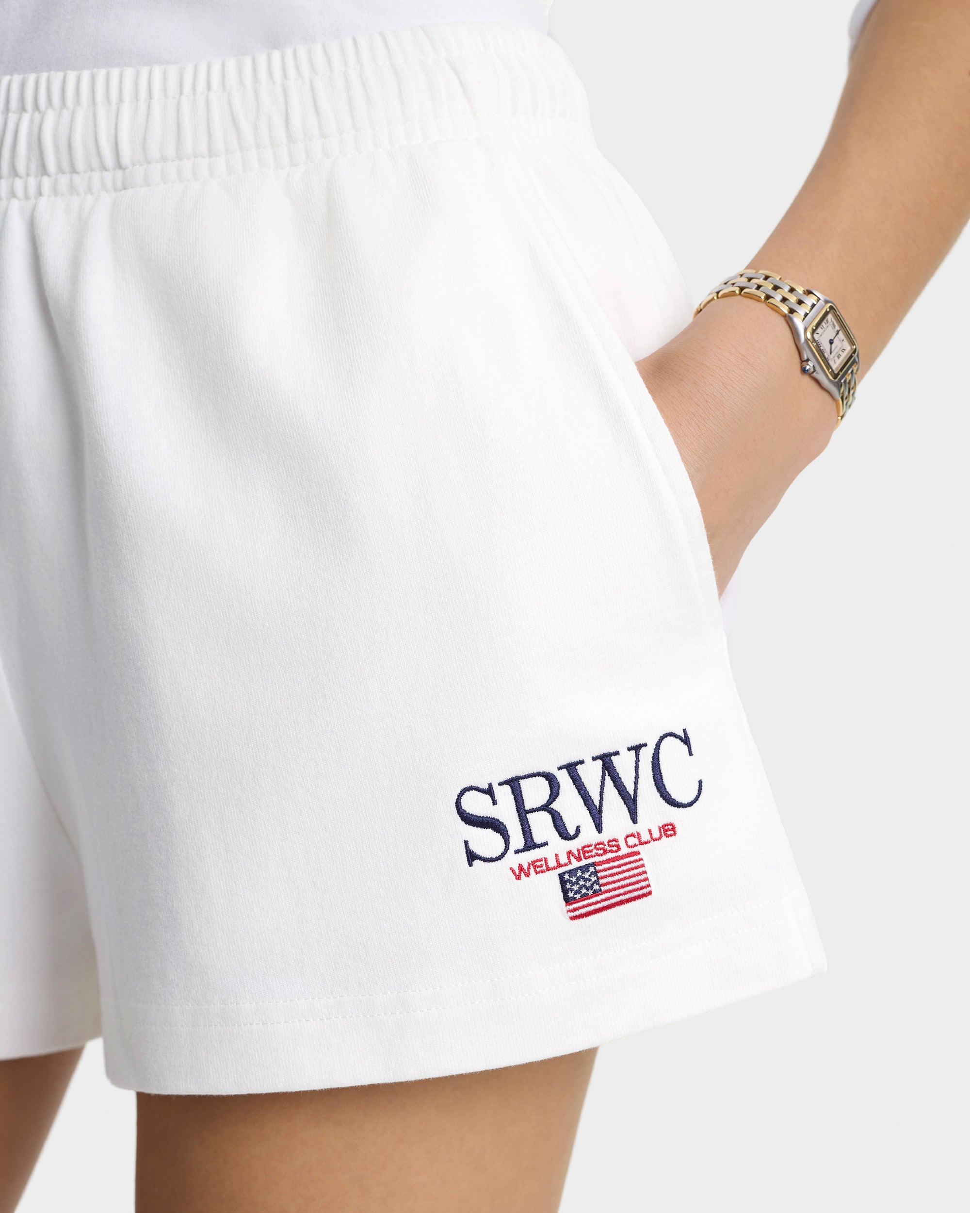 Nautical Embroidered Disco Short - White