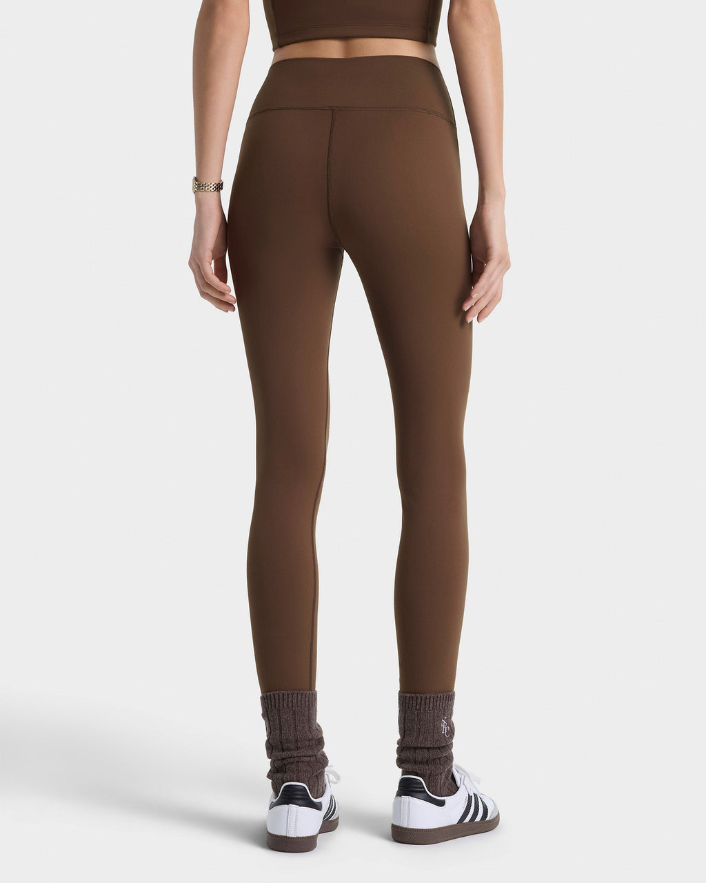 Serif Logo Legging - Toffee/White