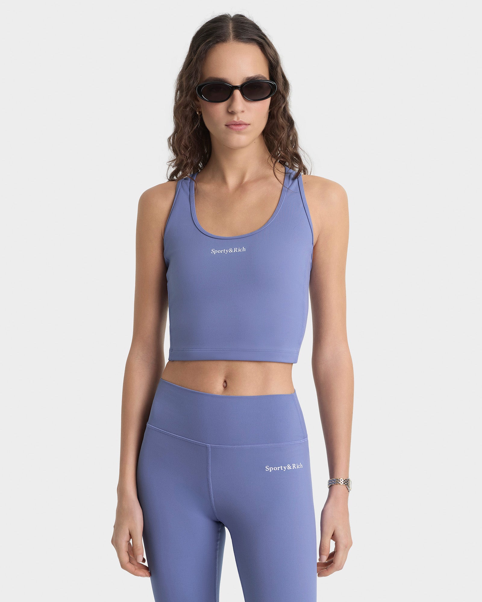 Serif Logo Sports Tank - Colony Blue