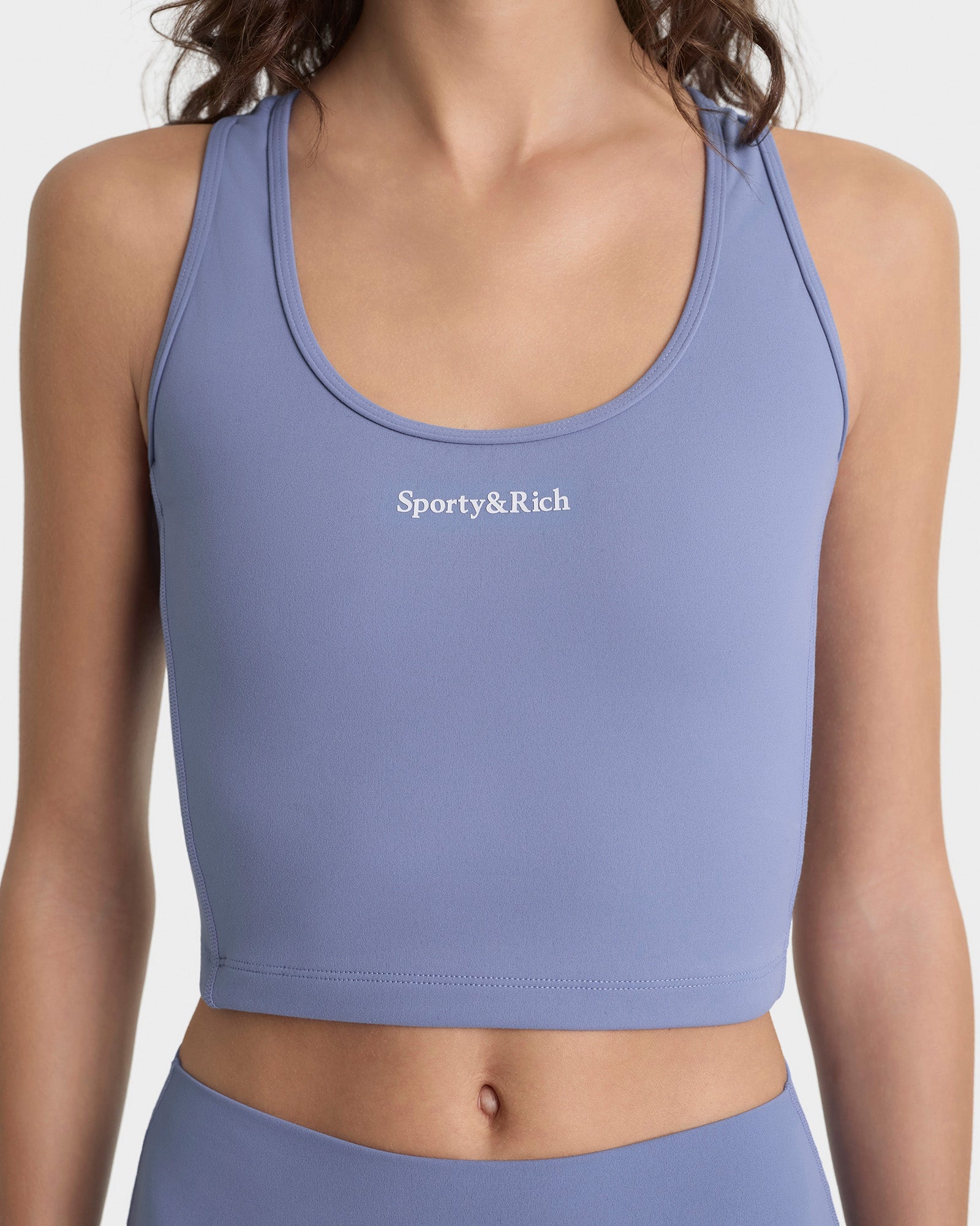 Serif Logo Sports Tank - Colony Blue