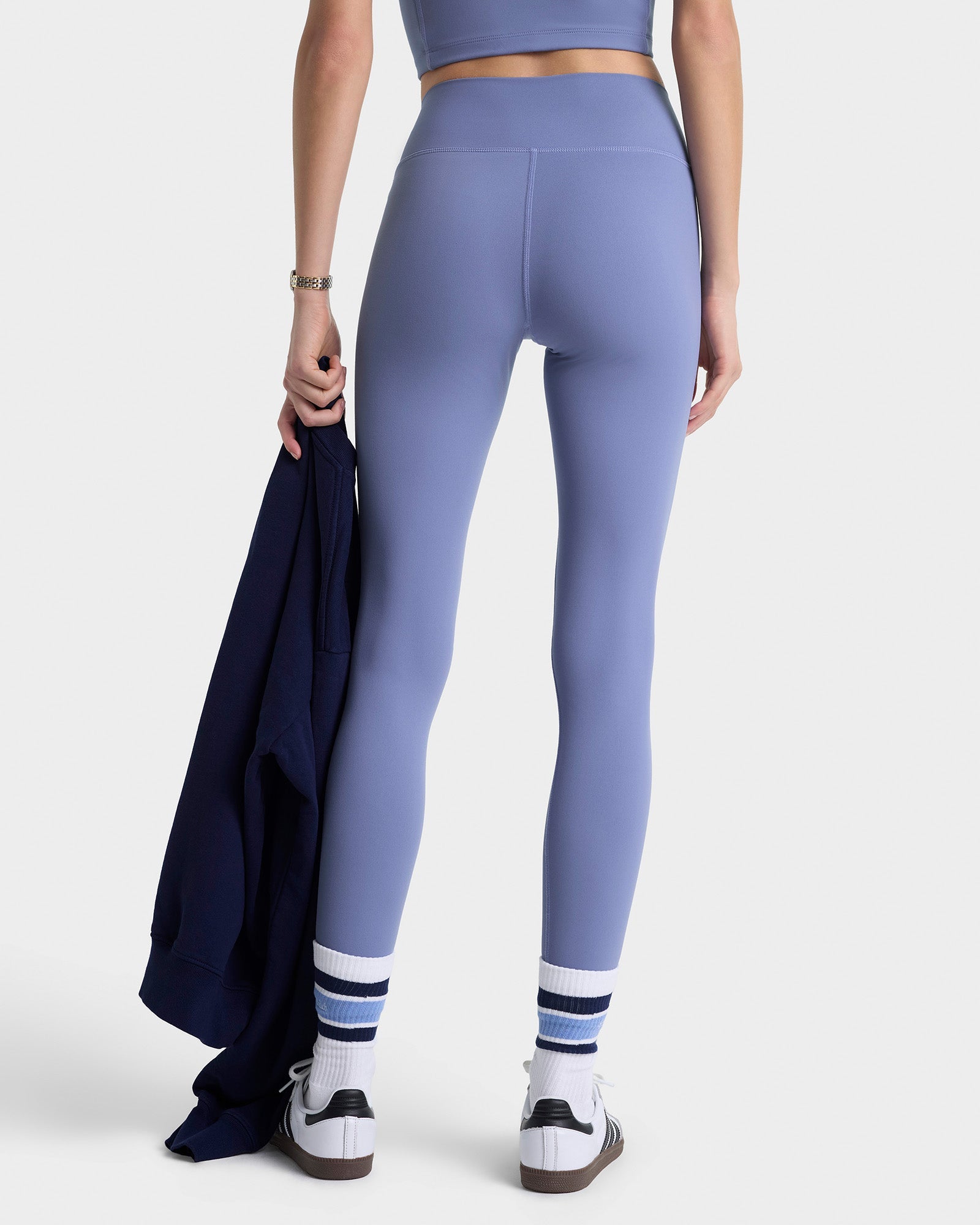 Serif Logo Legging - Colony Blue/White