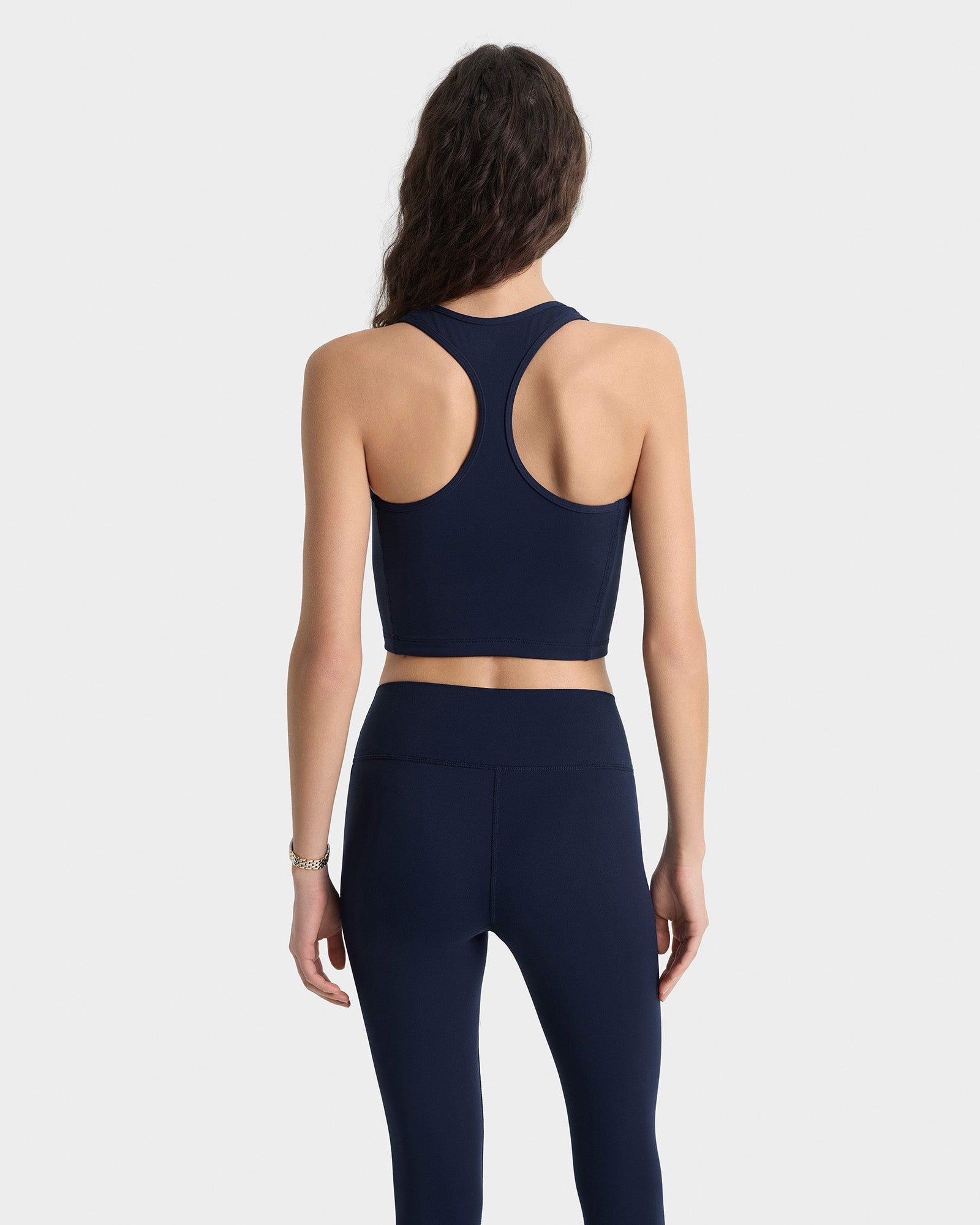 Serif Logo Sports Tank - Navy/White