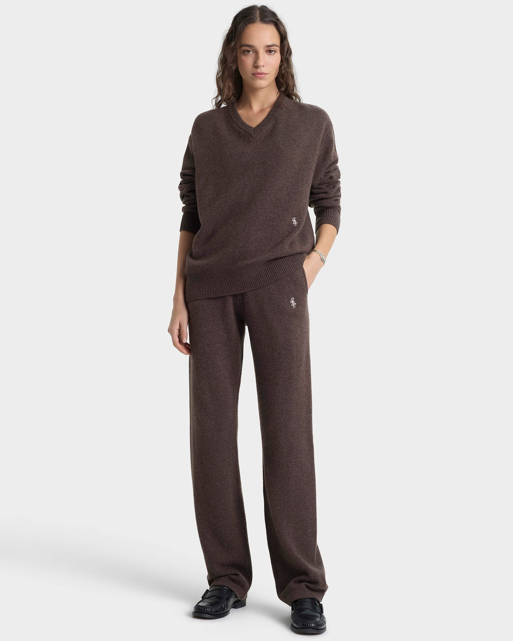 SRC Cashmere V-Neck Sweater - Toffee