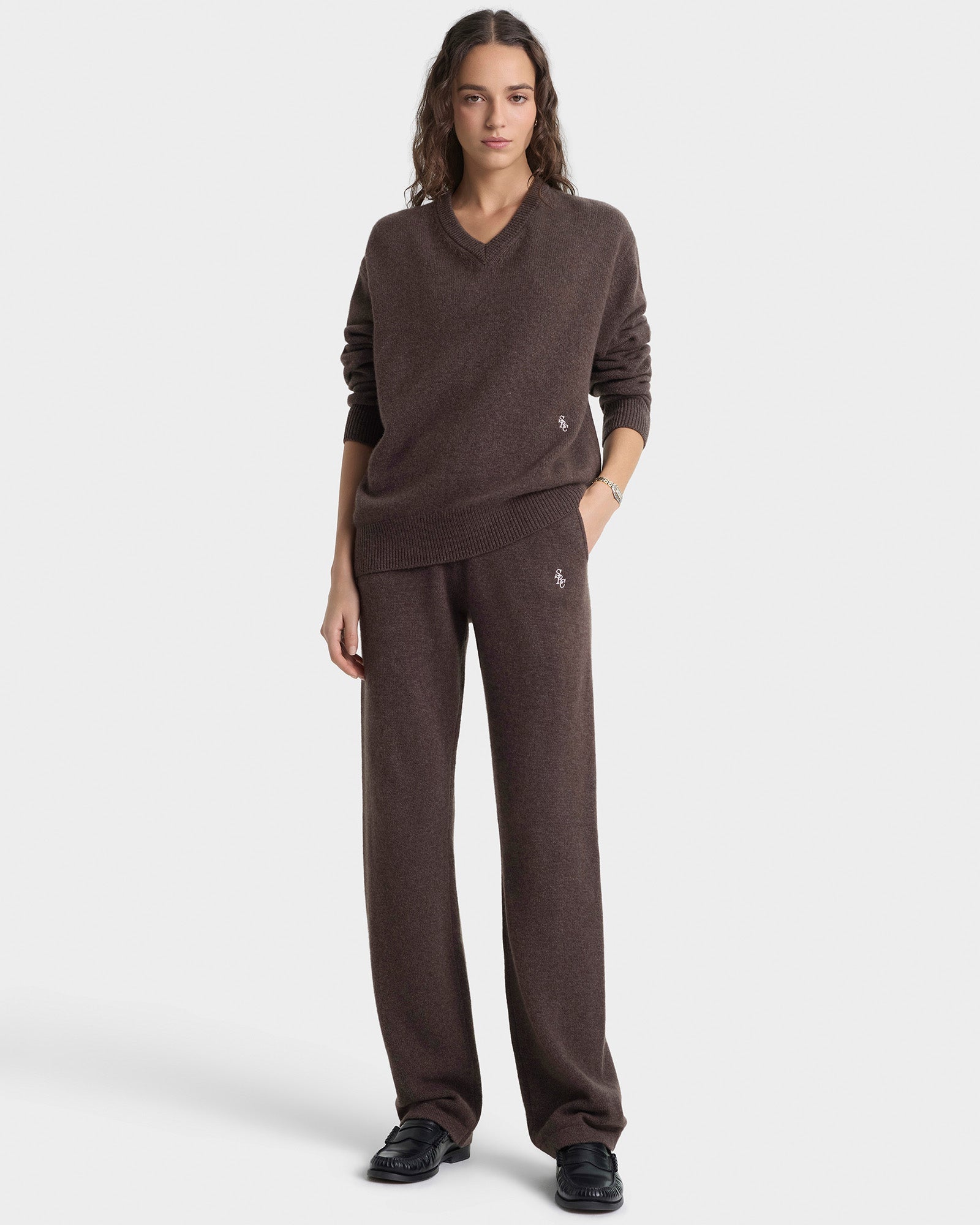 SRC Cashmere V-Neck Sweater - Toffee