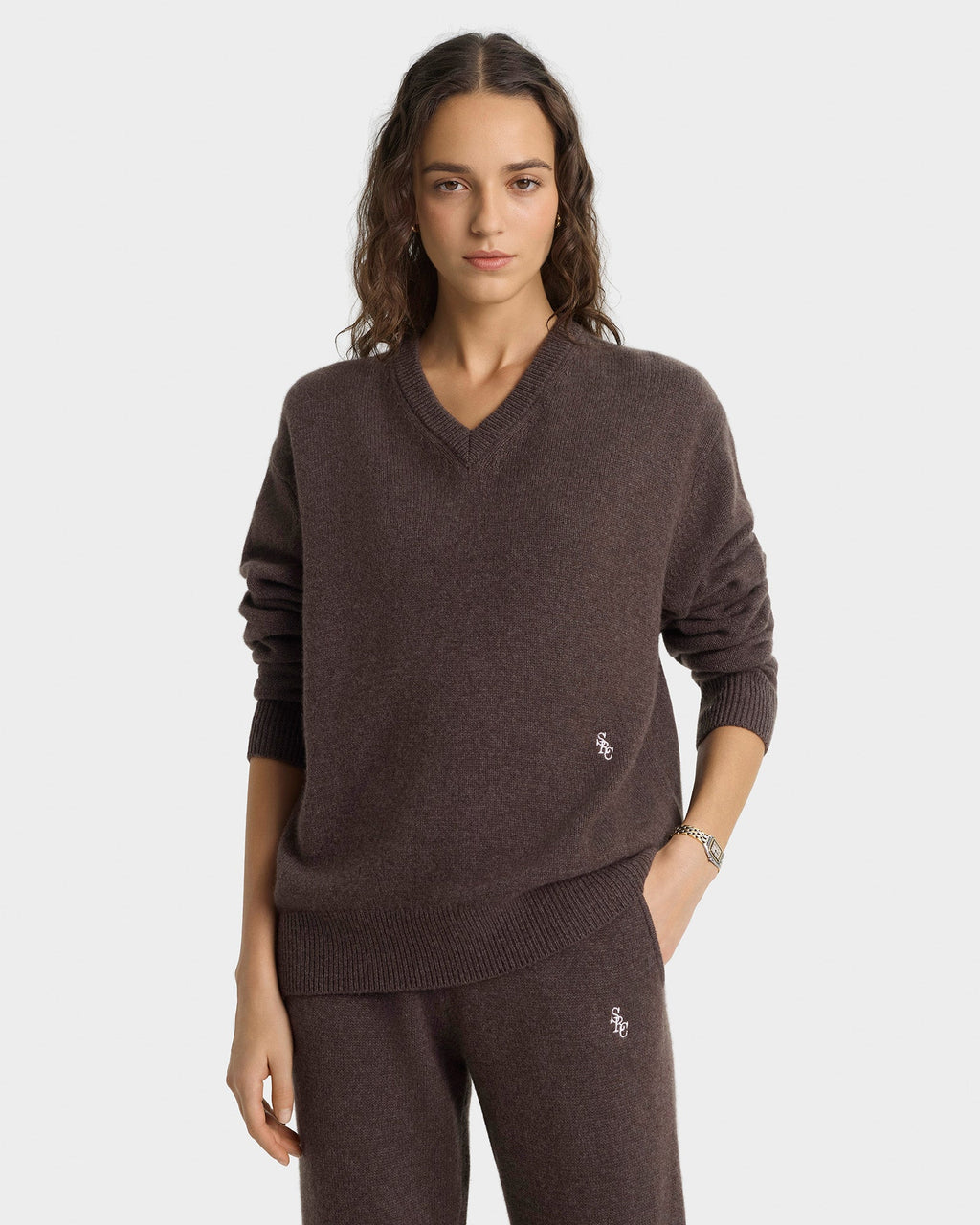 SRC Cashmere V-Neck Sweater - Toffee