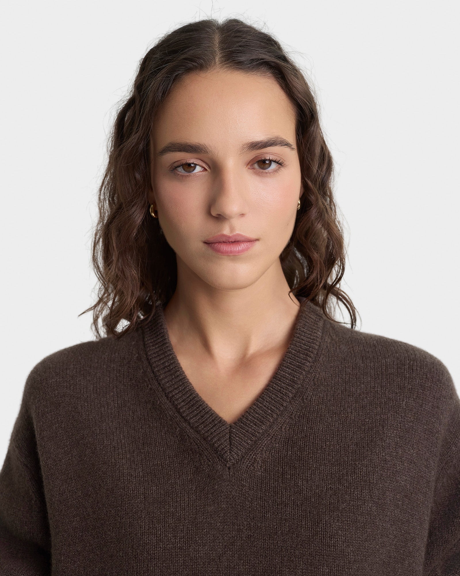 SRC Cashmere V-Neck Sweater - Toffee