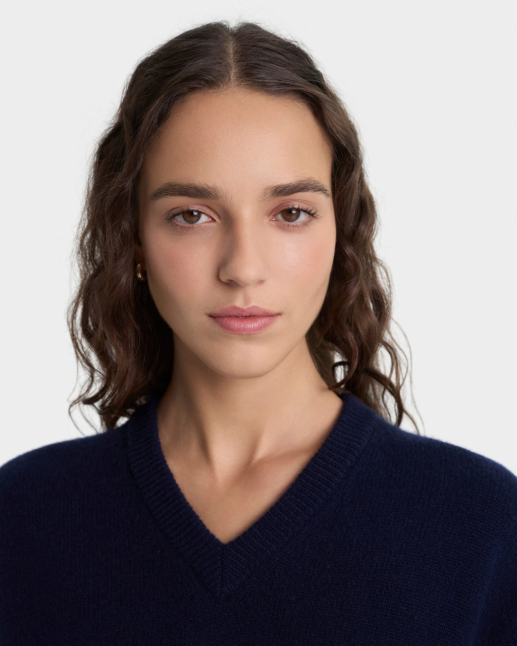 SRC Cashmere V-Neck Sweater - Navy