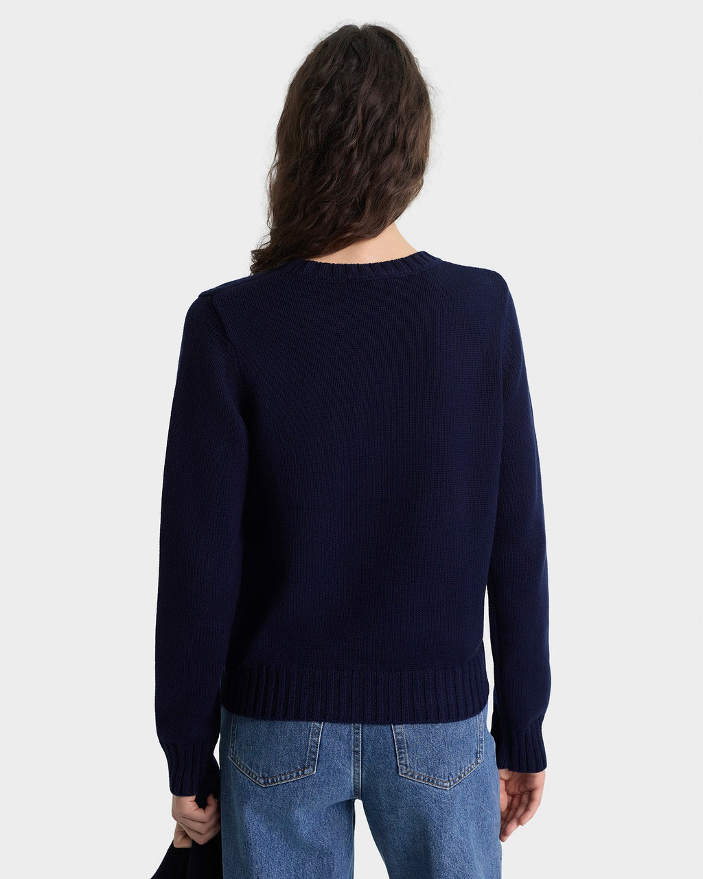 Vendome Knitted Sweater - Navy/Ecru