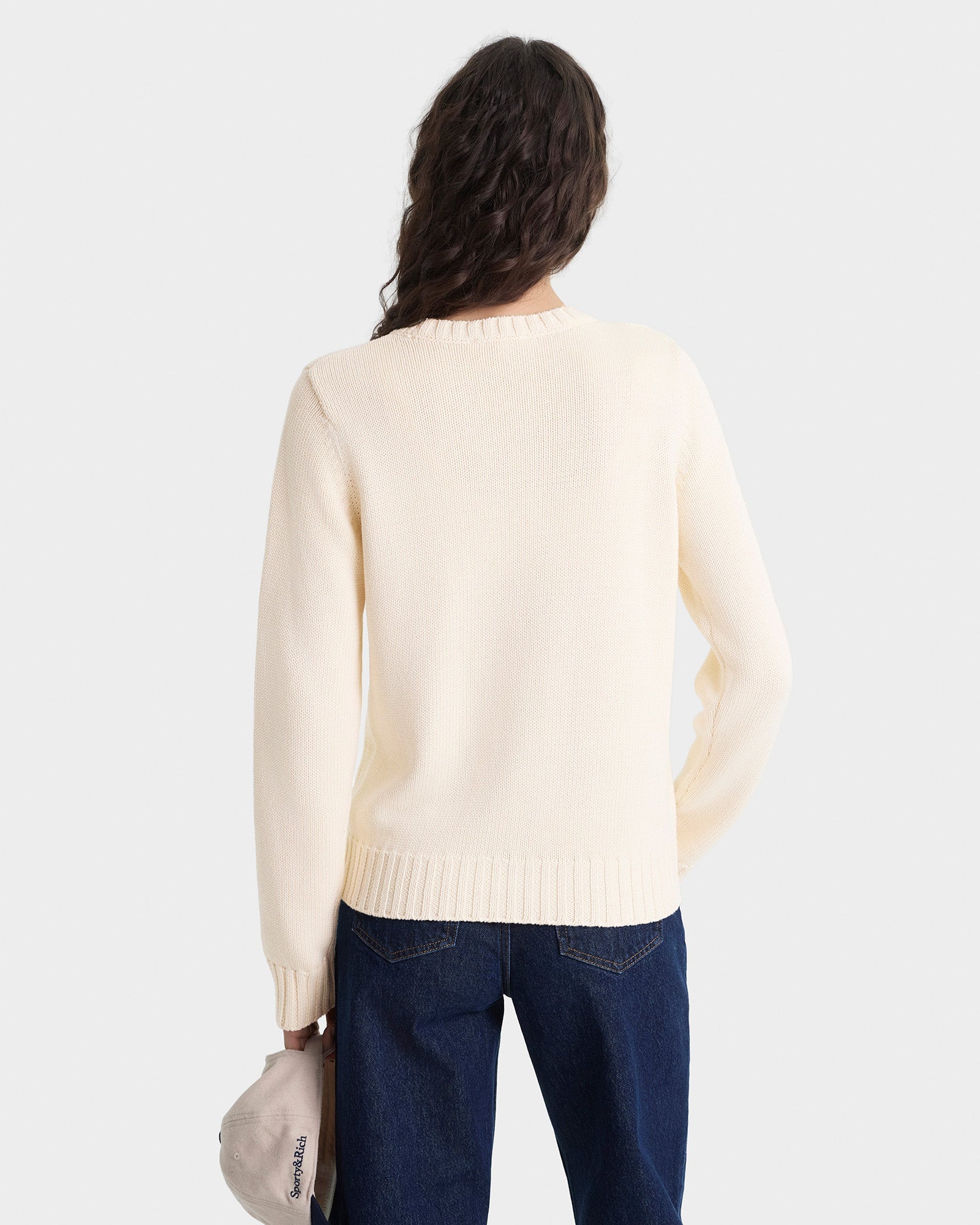 Vendome Knitted Sweater - Ecru/Navy