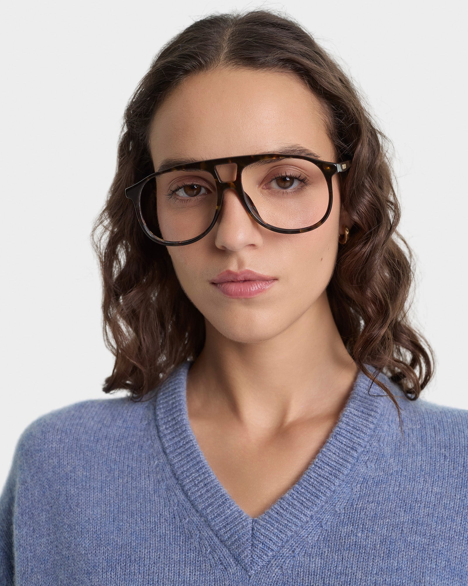 SRC Cashmere V-Neck Sweater - Colony Blue