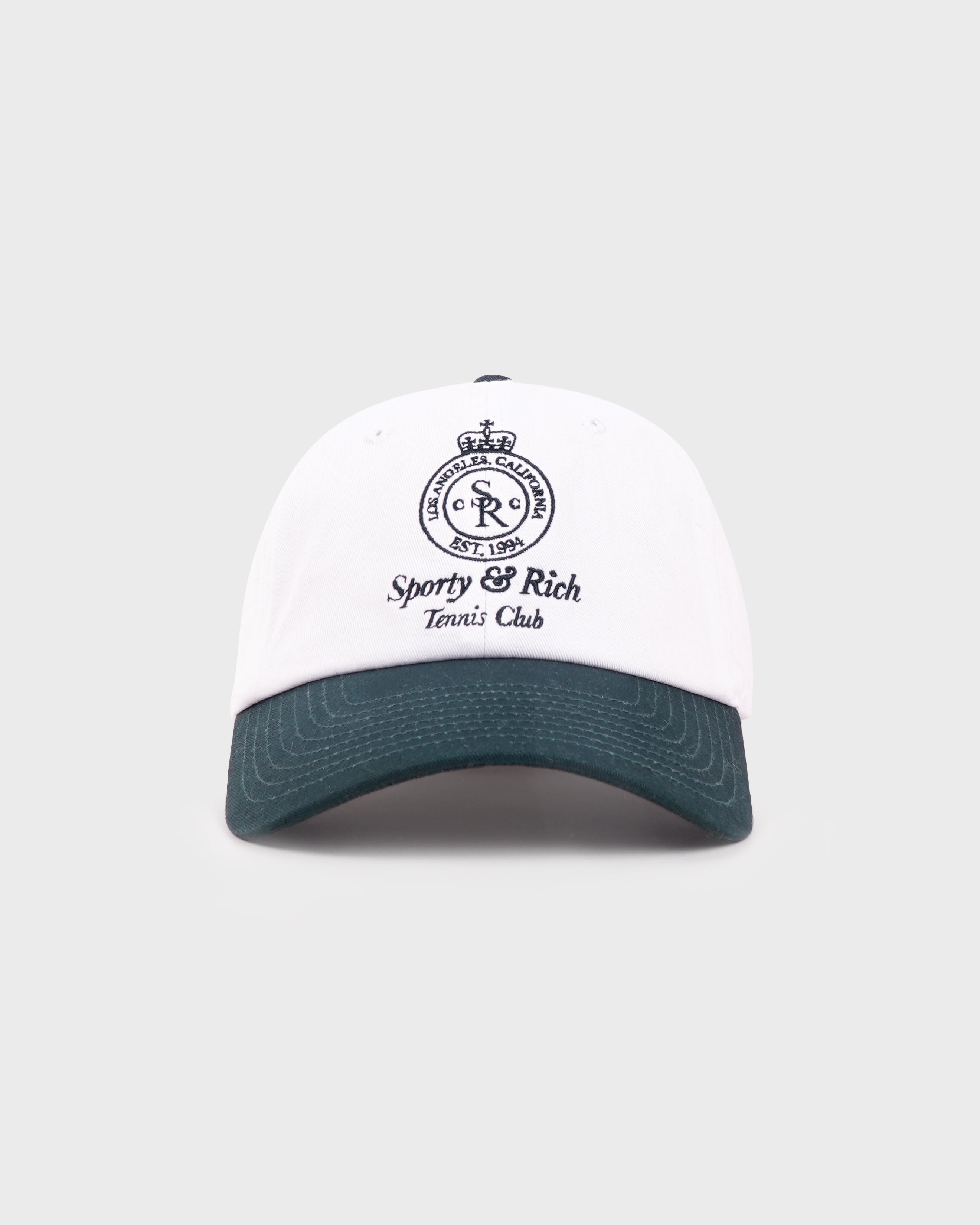 Crown Tennis Hat - White/Forest