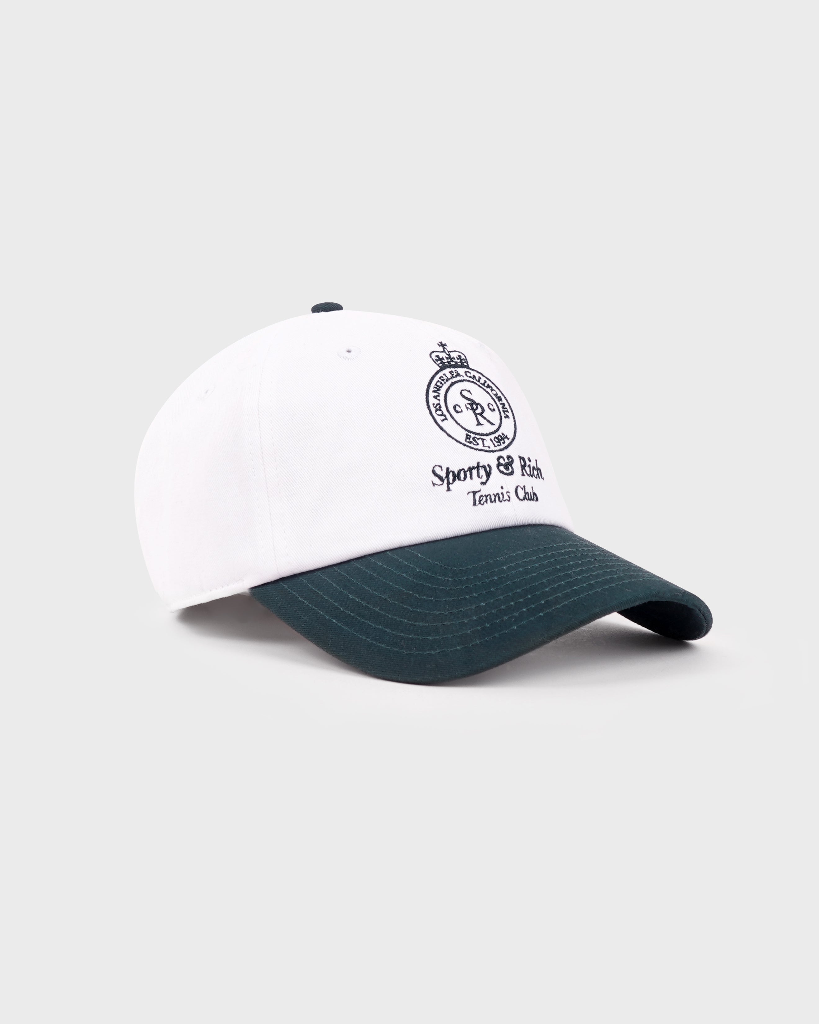 Crown Tennis Hat - White/Forest