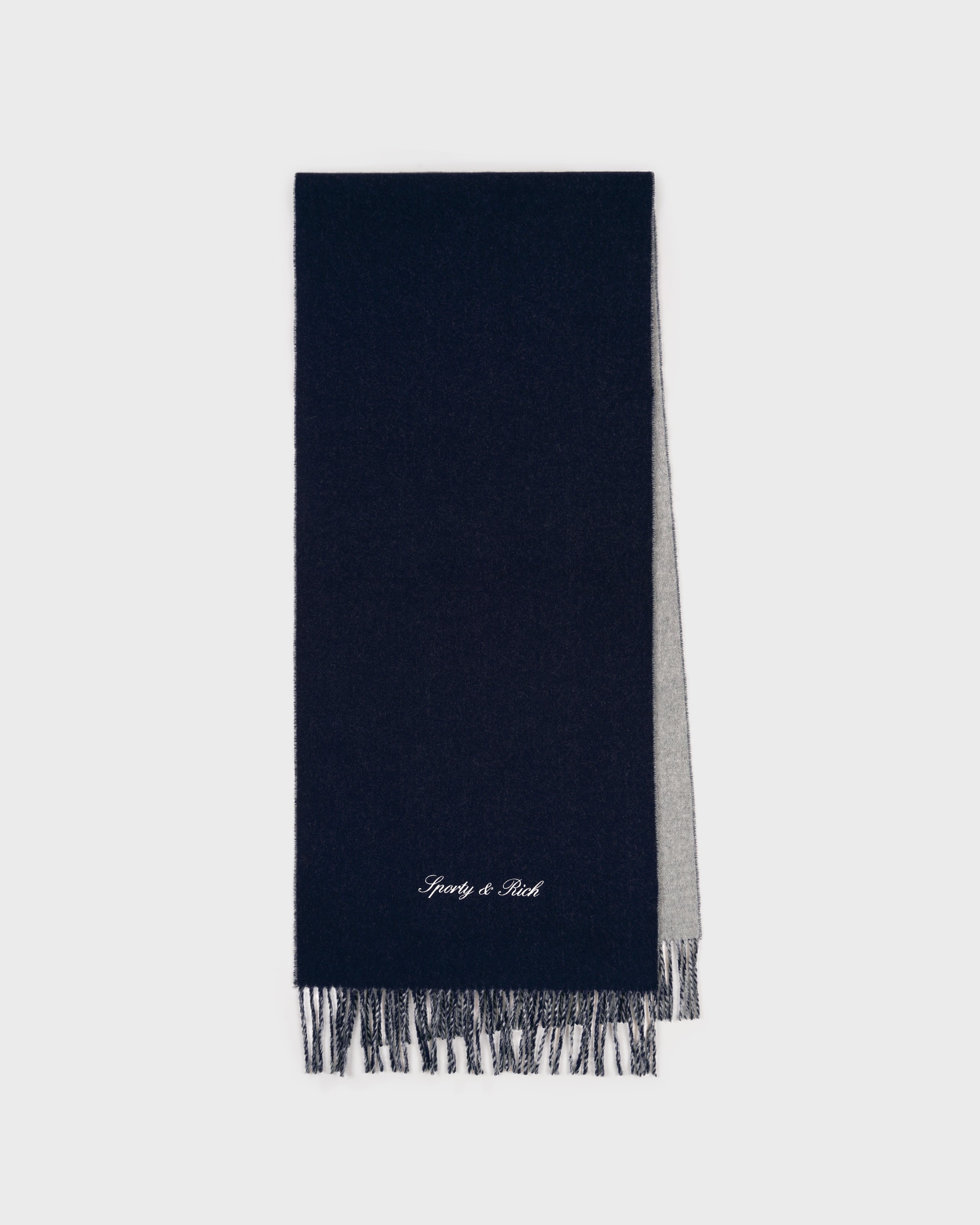 Signature Logo Duo Scarf - Light Gray/Navy