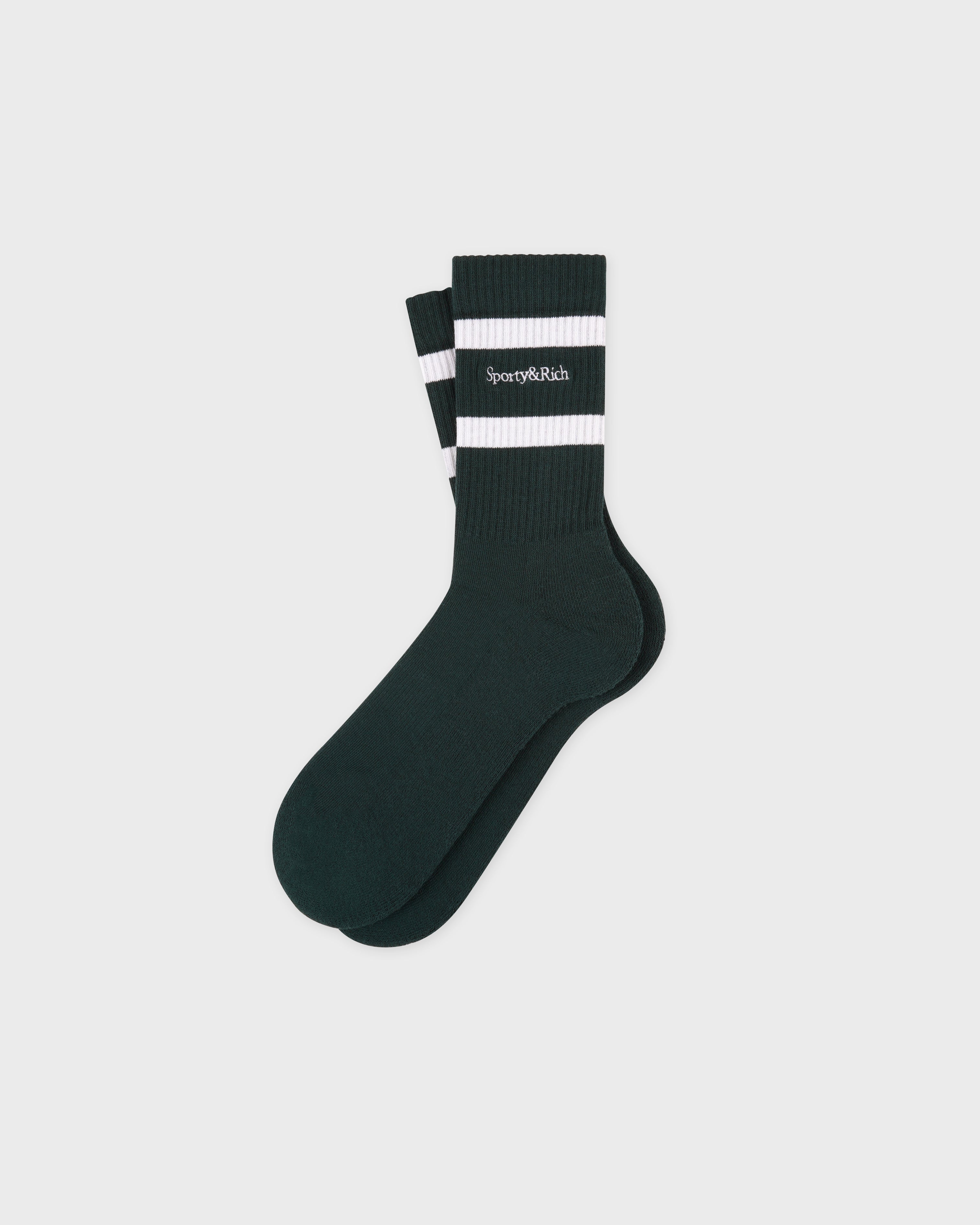 Serif Logo Socks - Forest/White