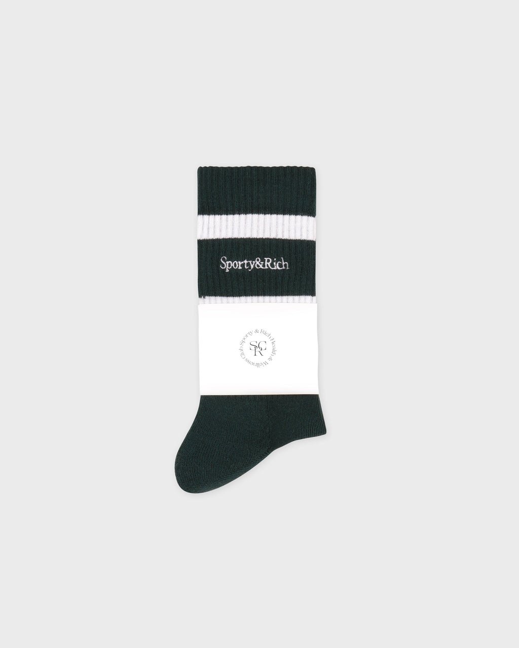Serif Logo Socks - Forest/White