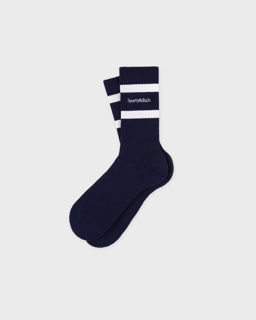 Serif Logo Socks - Navy/White