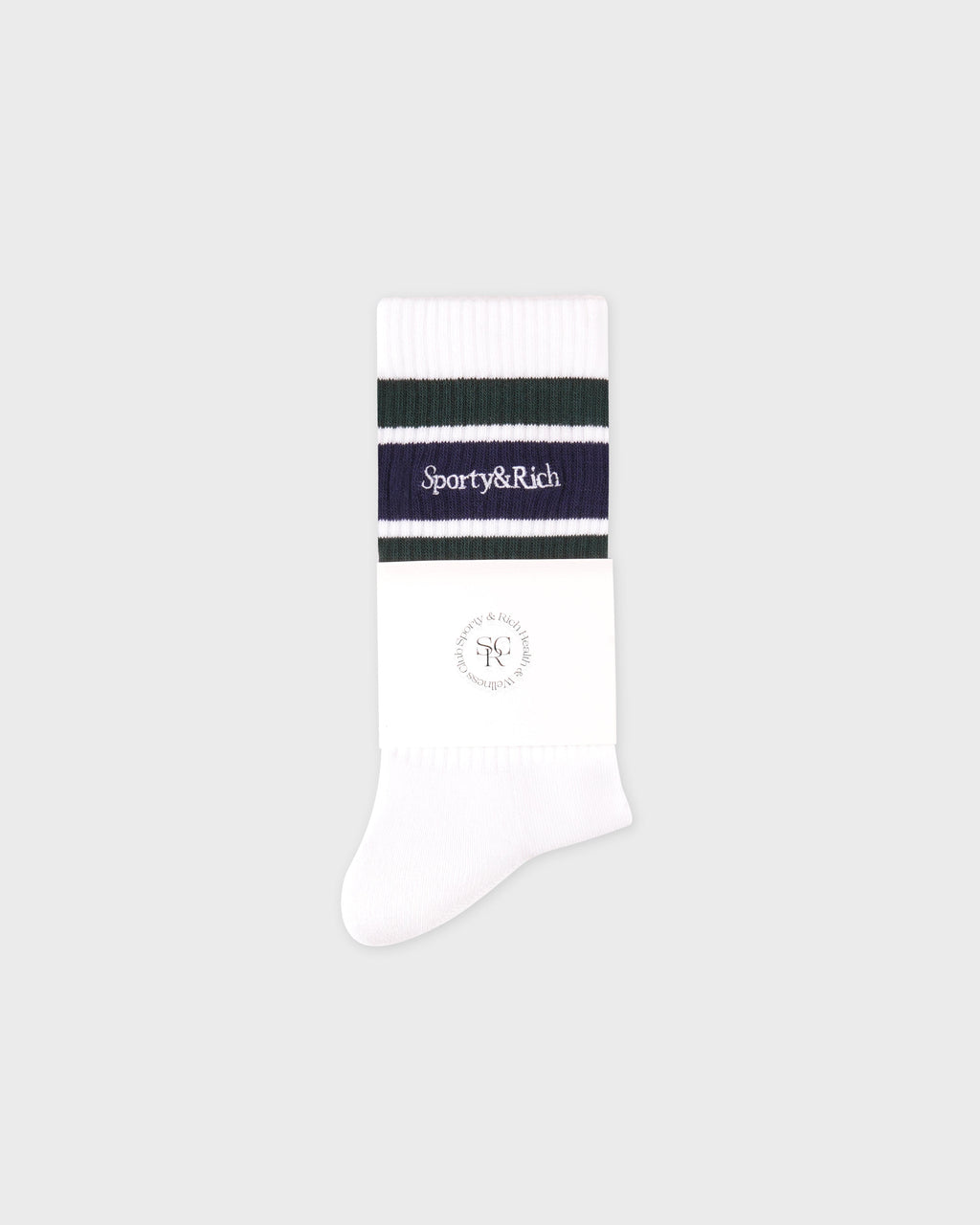 Serif Logo Socks - White/Forest/Navy
