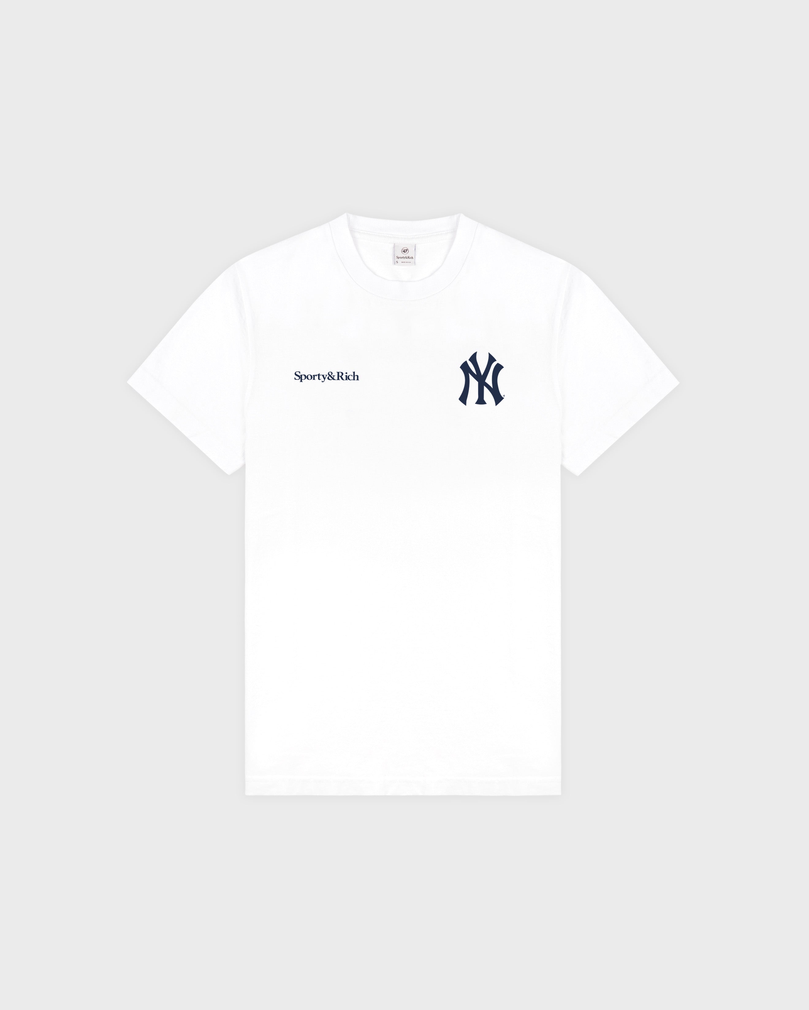 Yankees Curve T-Shirt - White/Navy