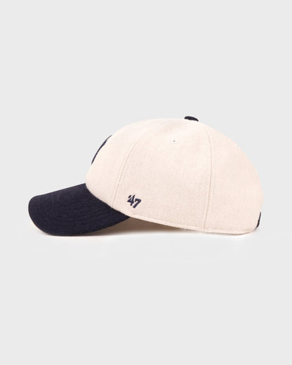 Yankees Serif Wool Hat - Ecru/Navy