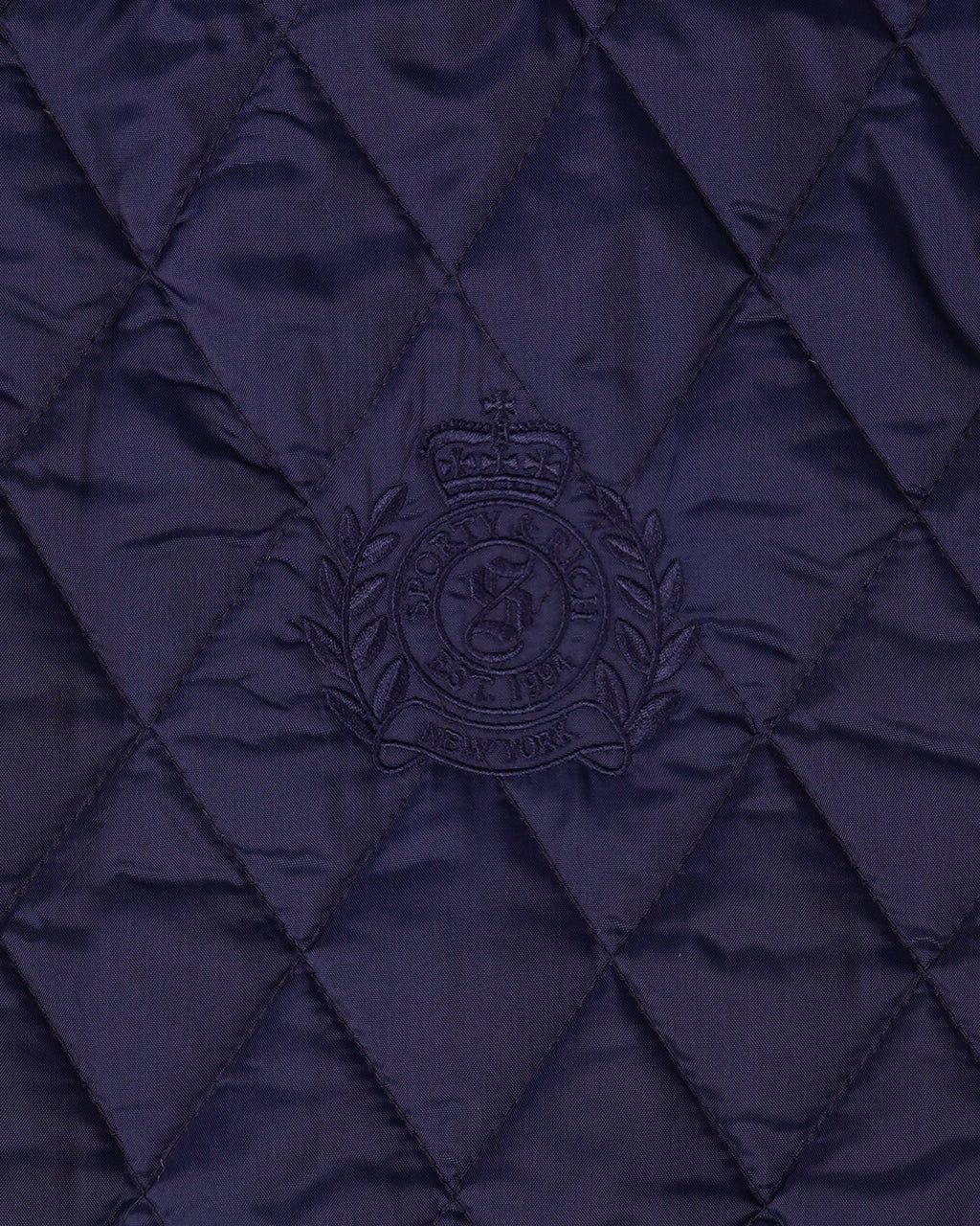 NY Crest Nylon Quilted Jacket - Navy/Tan