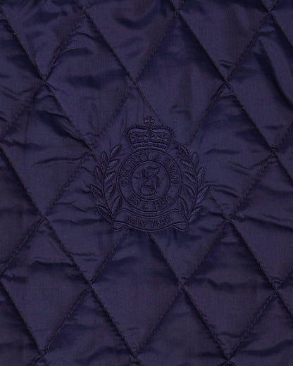 NY Crest Nylon Quilted Jacket - Navy/Tan