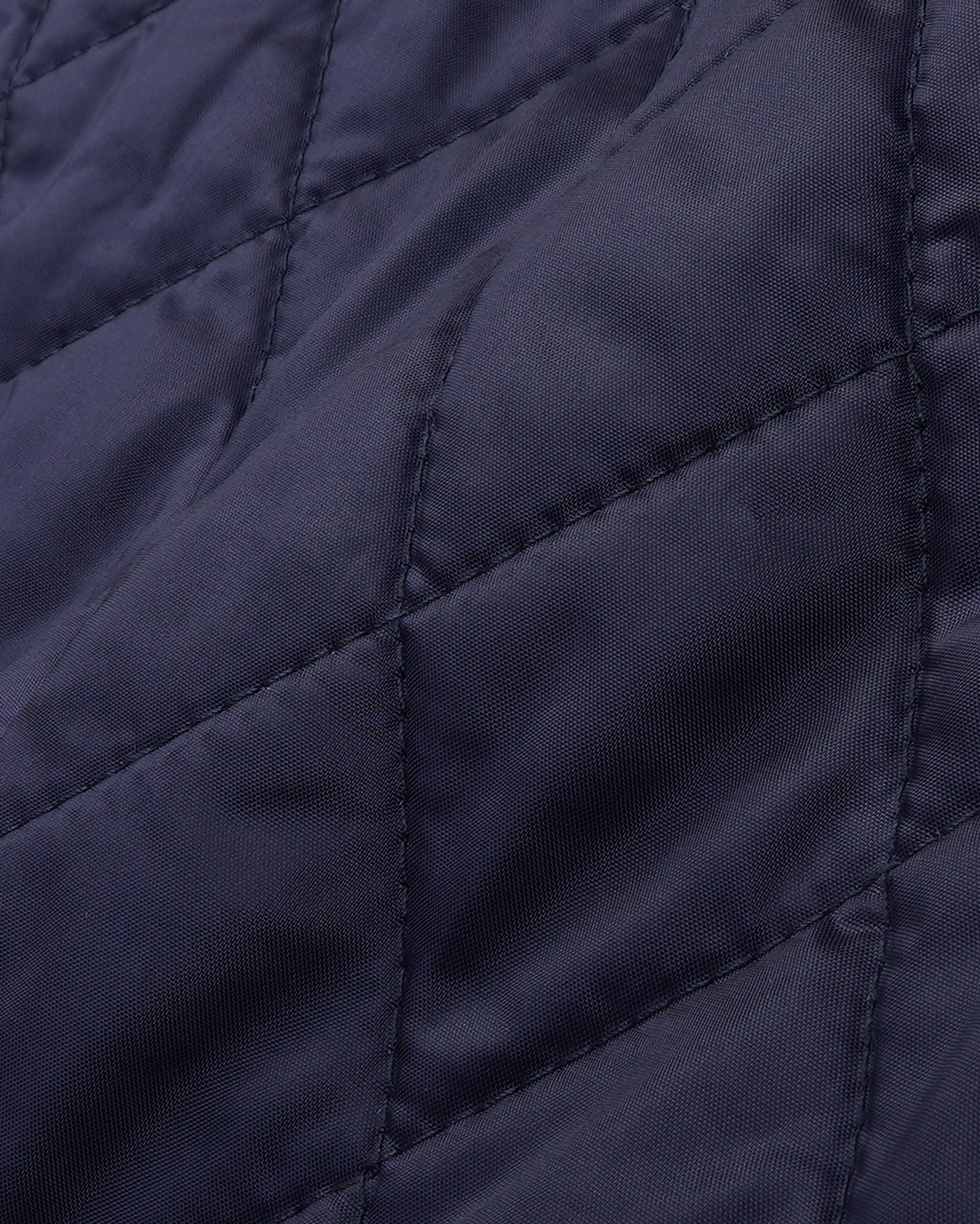 NY Crest Nylon Quilted Jacket - Navy/Tan