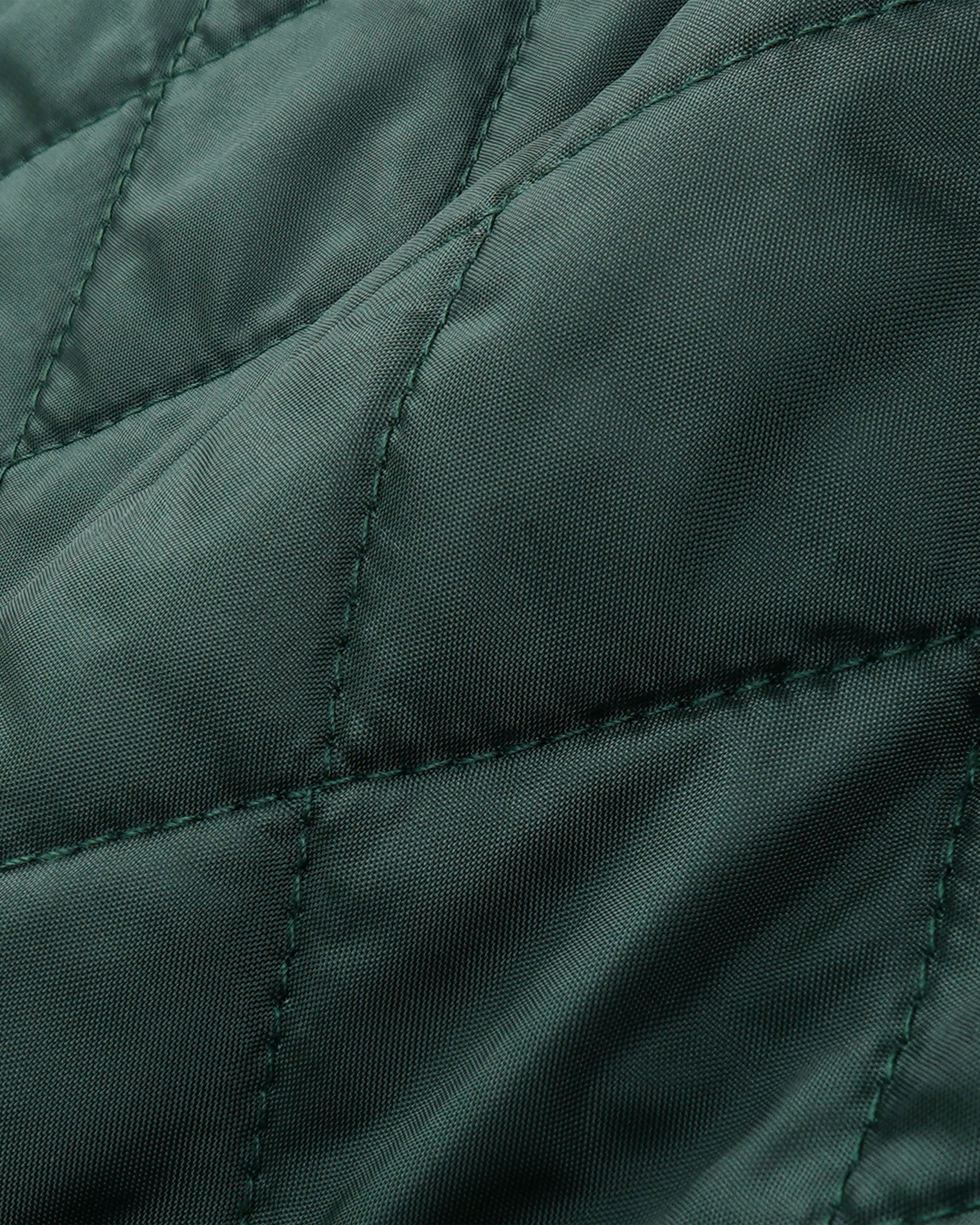 NY Crest Nylon Quilted Jacket - Forest/Tan