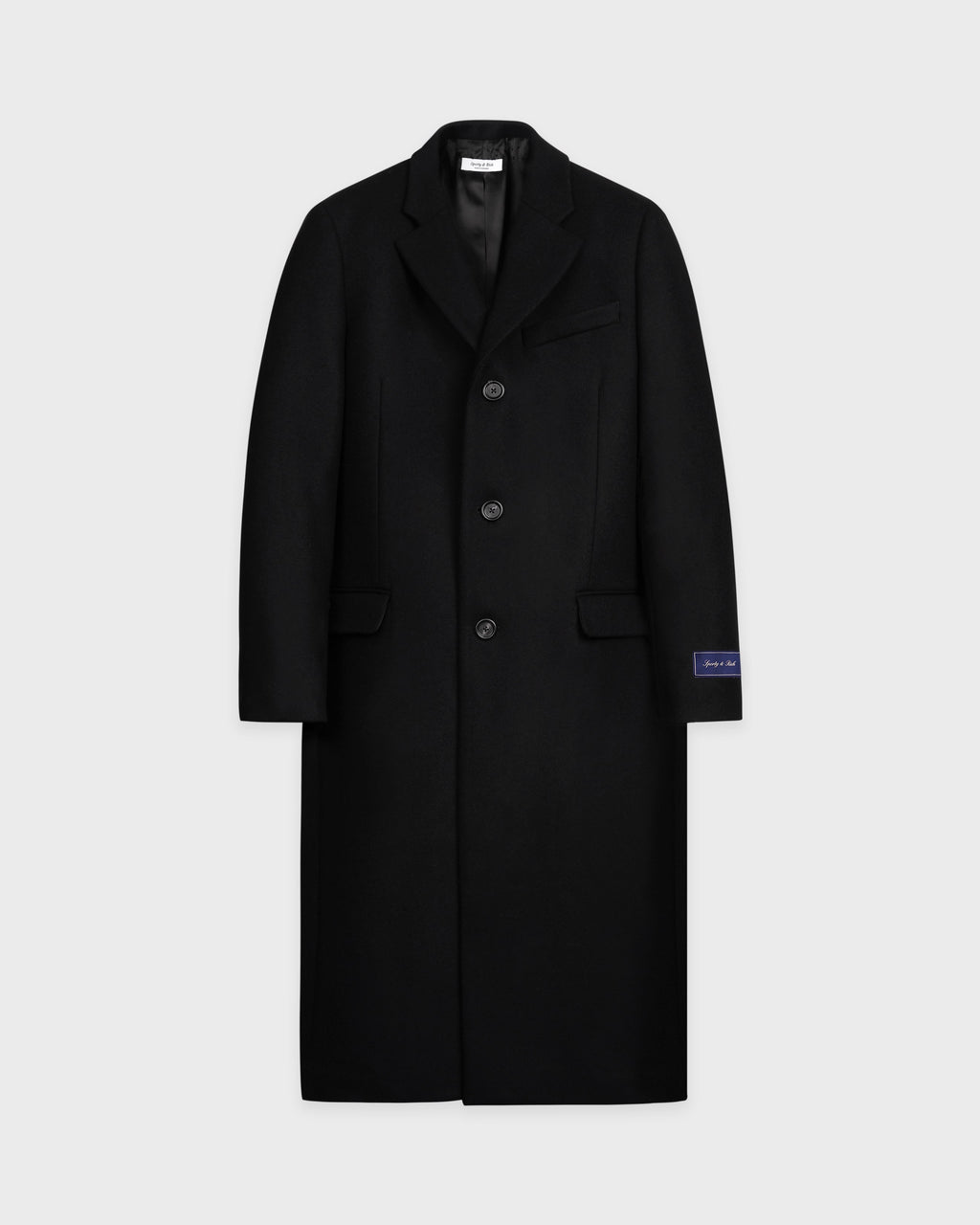 Signature Logo Structured Wool Coat - Black