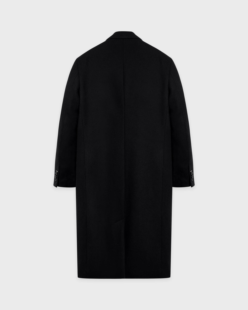 Signature Logo Structured Wool Coat - Black