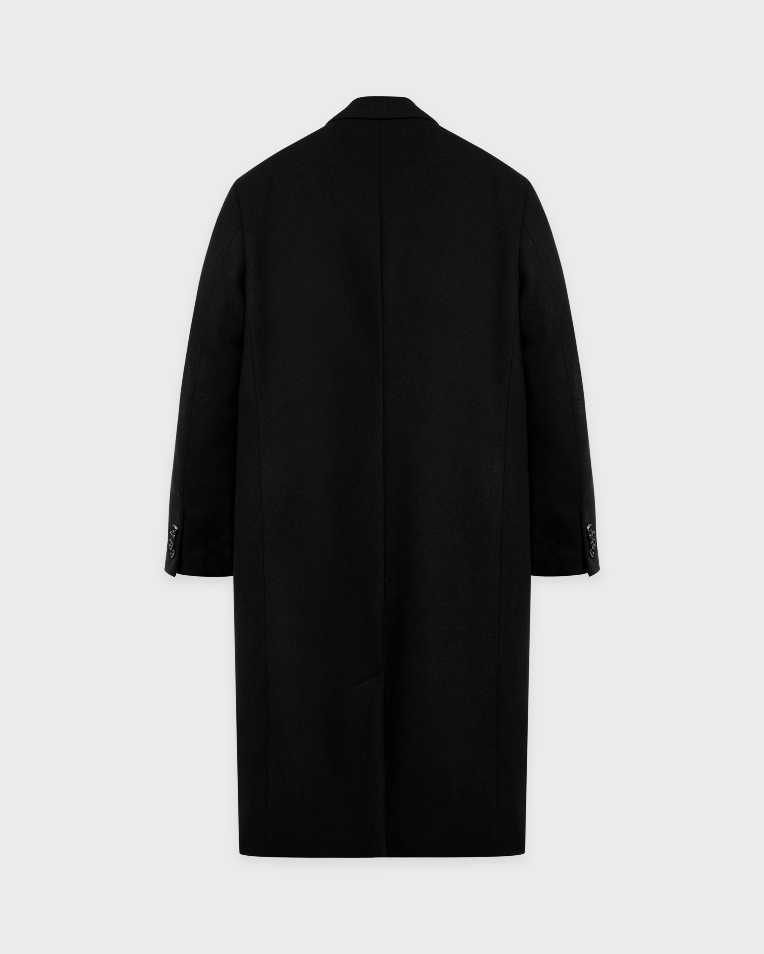 Signature Logo Structured Wool Coat - Black