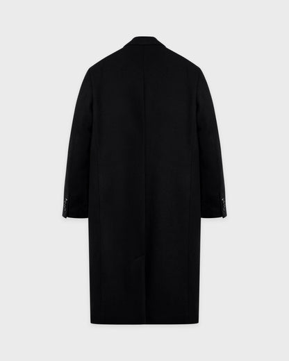 Signature Logo Structured Wool Coat - Black