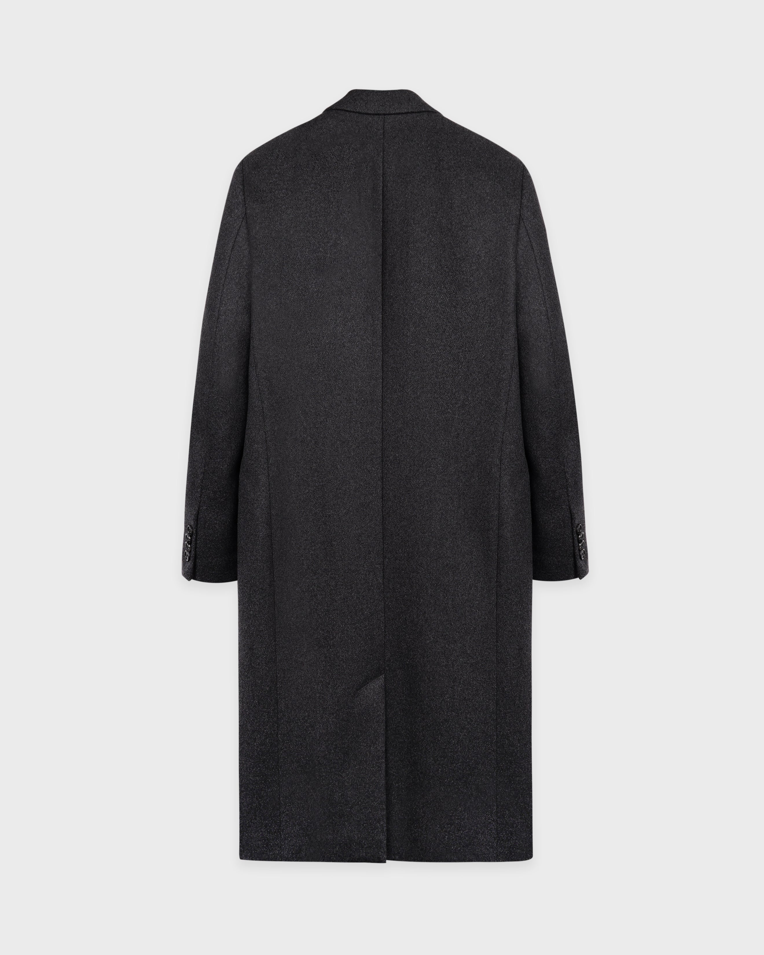 Signature Logo Structured Wool Coat - Dark Grey