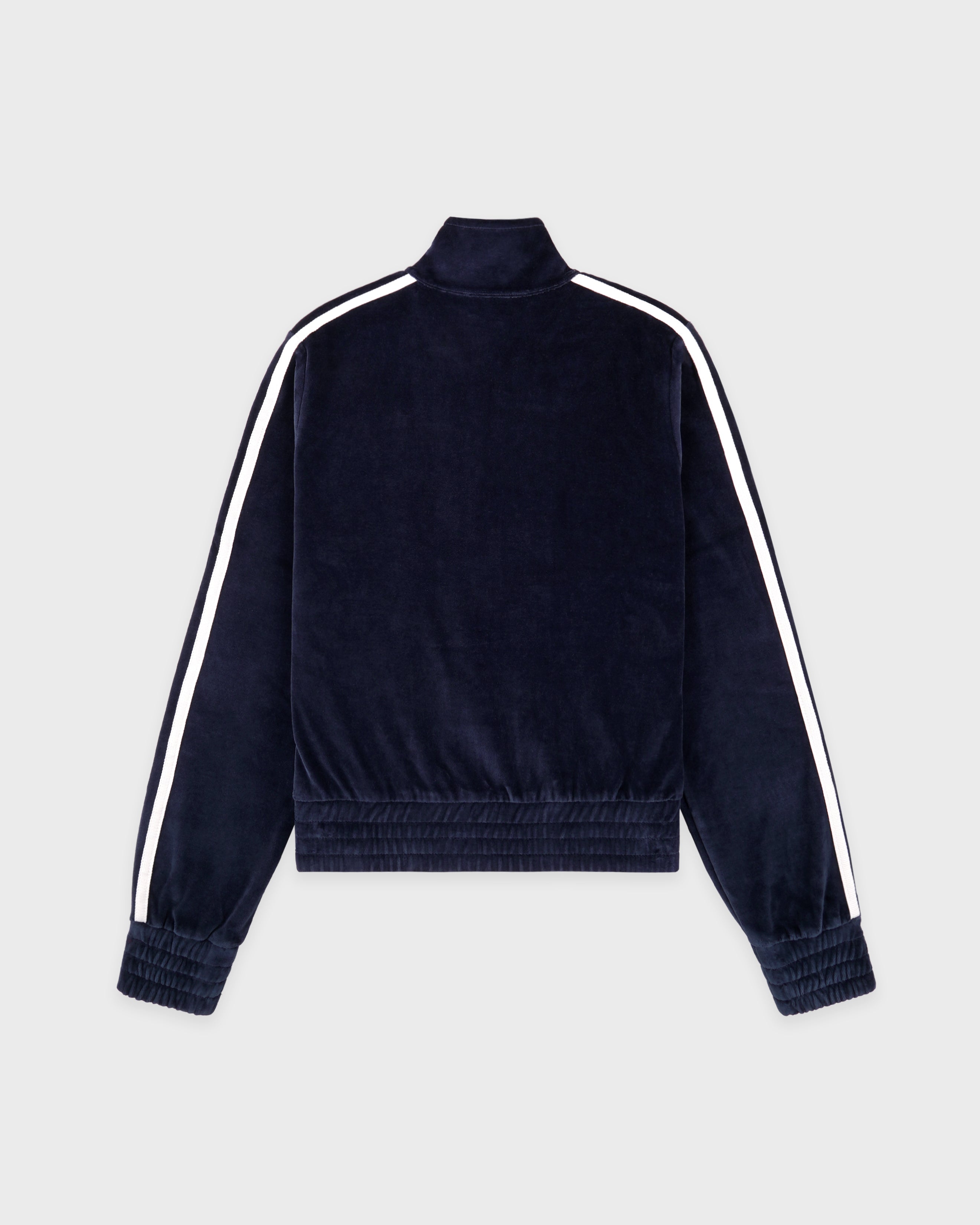 Crown Tennis Elio Velour Track Jacket - Navy/Ecru