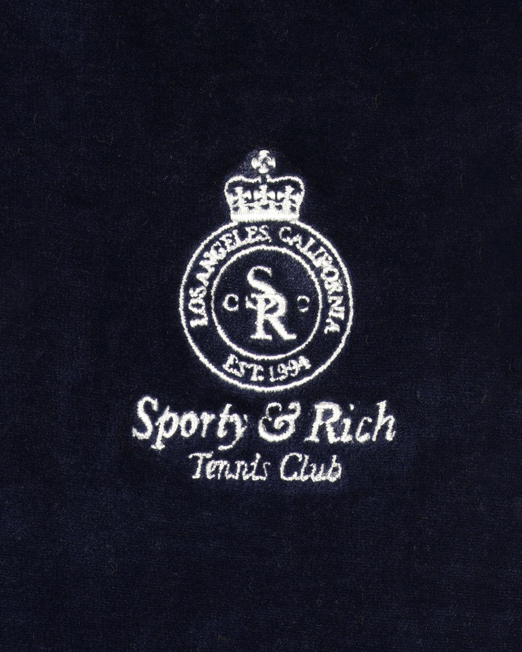 Crown Tennis Velour Sweatpant - Navy/Ecru