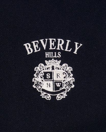 BH Crest Wool Varsity Jacket - Navy/White