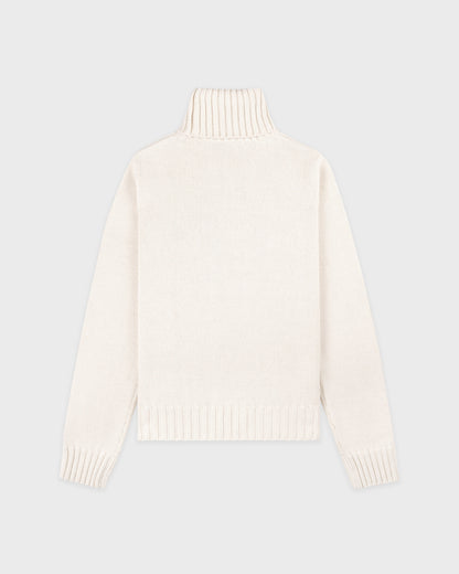 Horse Knitted Turtleneck - Ecru/Chocolate